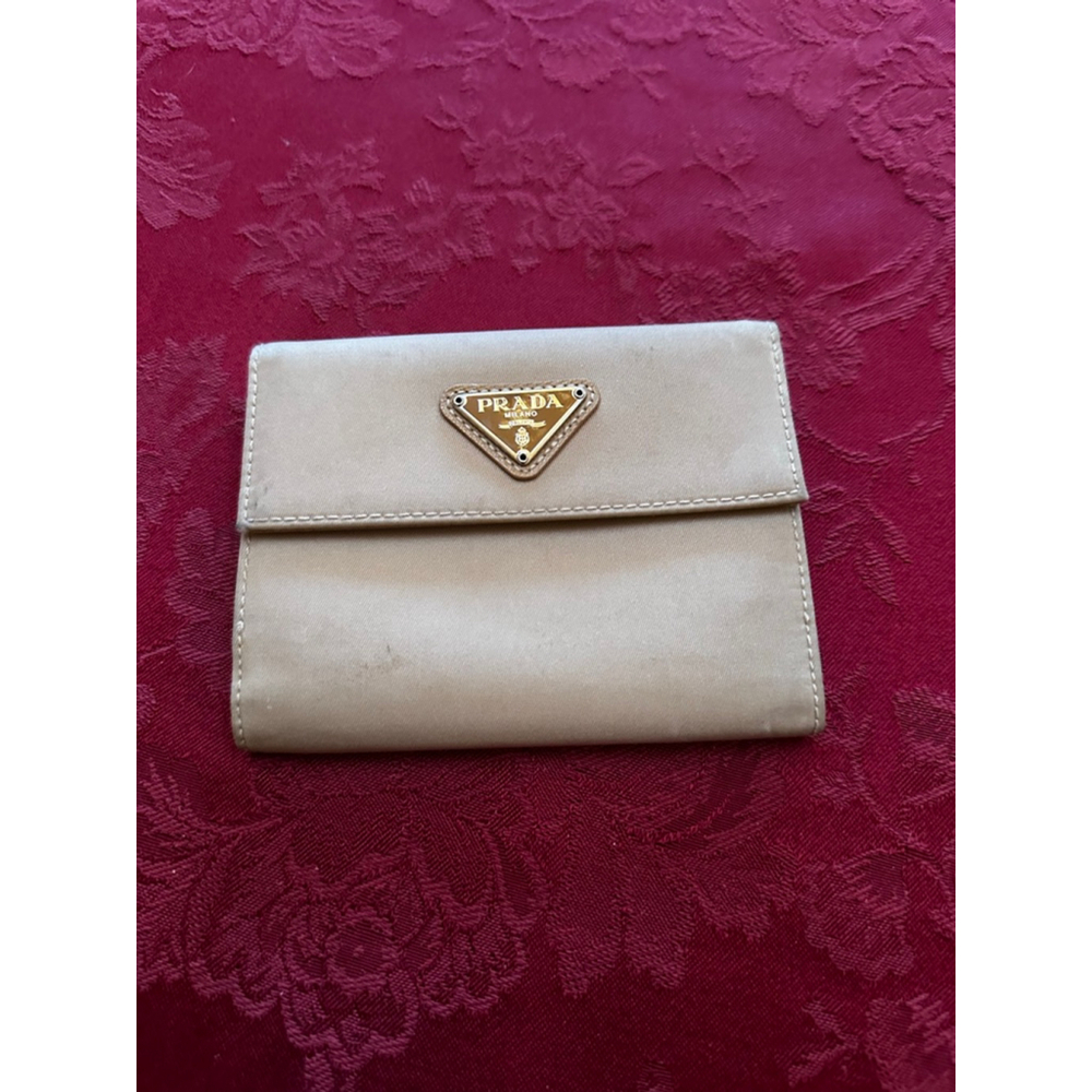 Prada Beige Nylon & Leather Compact Snap Wallet - Picture 4 of 14